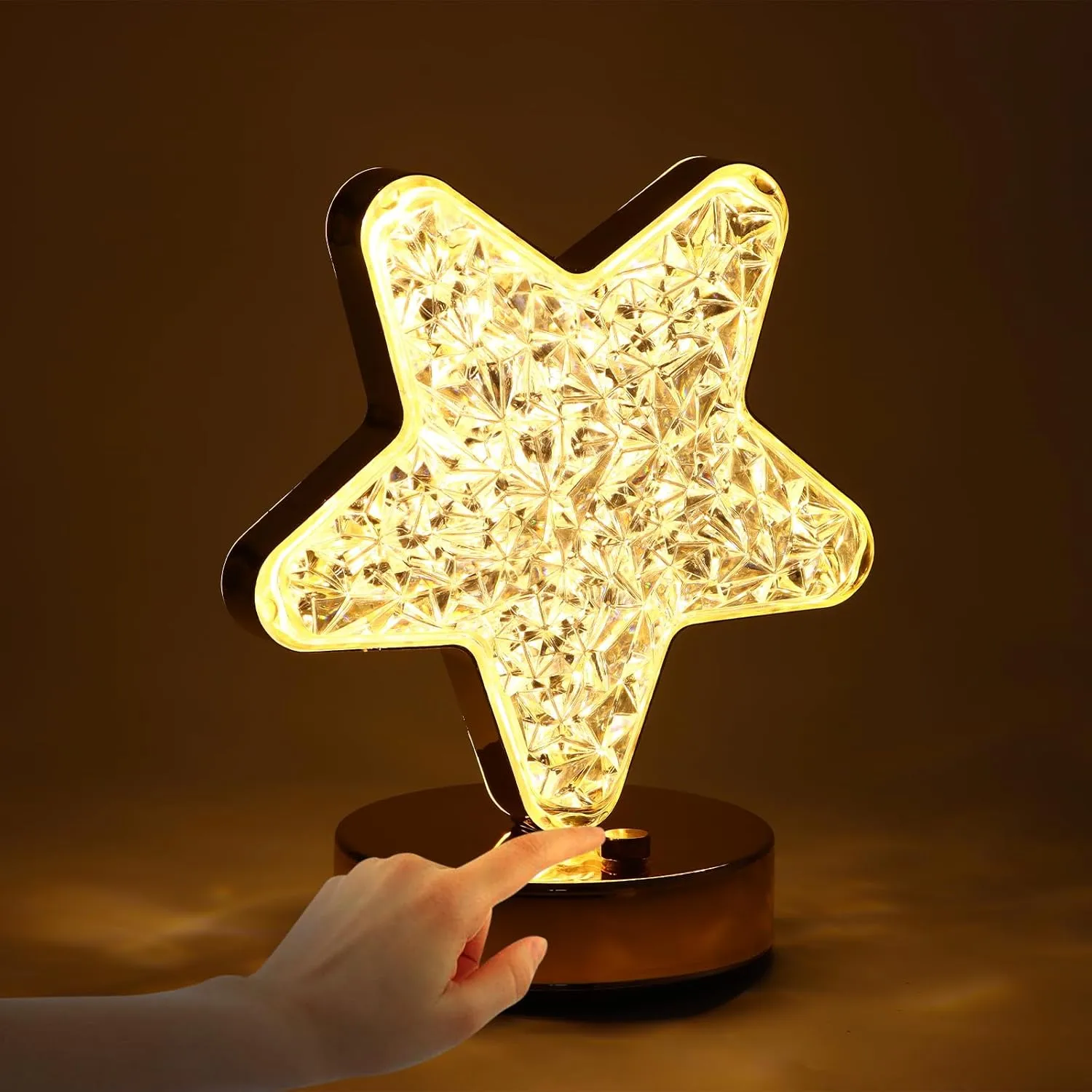 آباژور کریستالی لمسی طرح ستاره